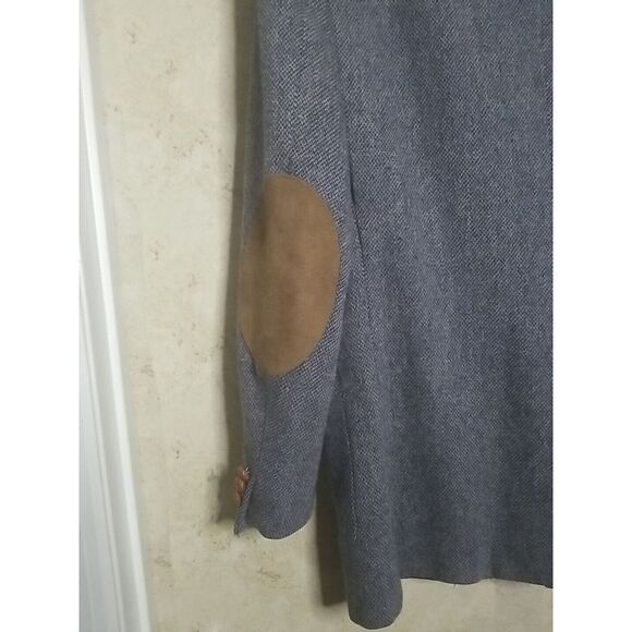 Vintage 42L Tweed Blazer Mens Blue Wool Jacket Elbow Patch Sport Hunting Coat - Picture 5 of 14